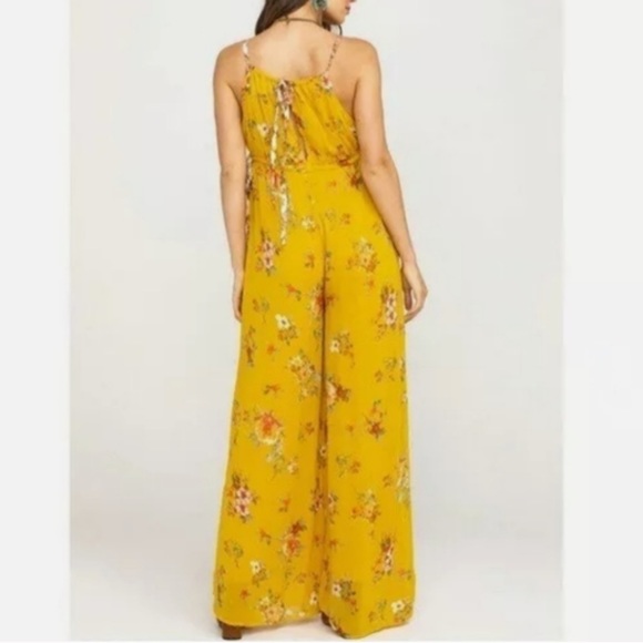 Free People Pants - Free People Georgia gold mustard yellow combo wide leg jumpsuit size M